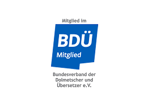 Mitglied im BDÜ - Bundesverband der Dolmetscher und Übersetzer e.V.
